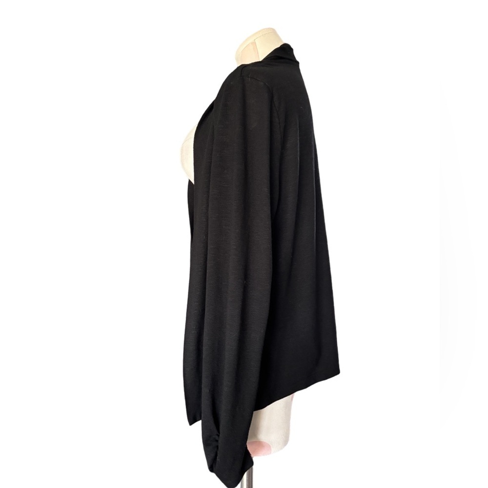 Minimalist Classic Layering – Calvin Klein Black Open Front Cardigan – XL - Picture 4 of 5